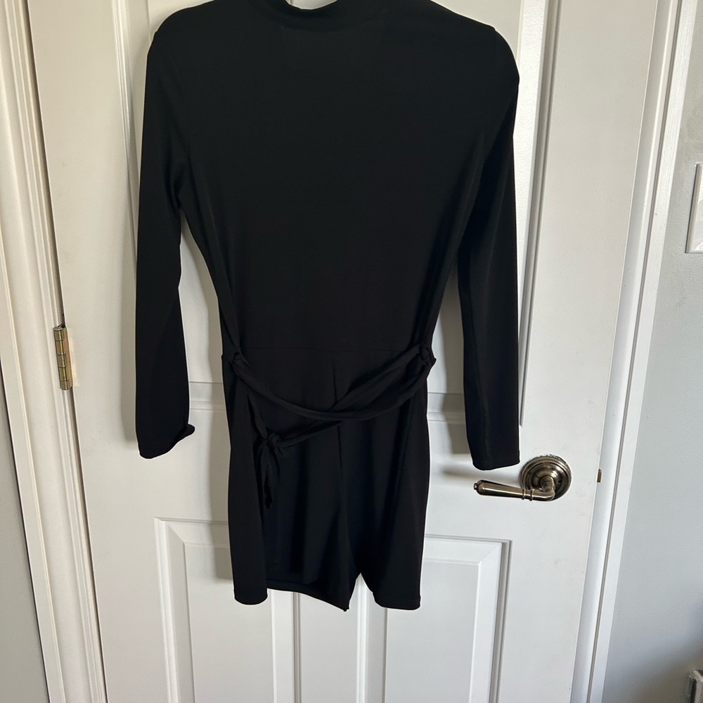 Veronica M Black Long Sleeve Romper